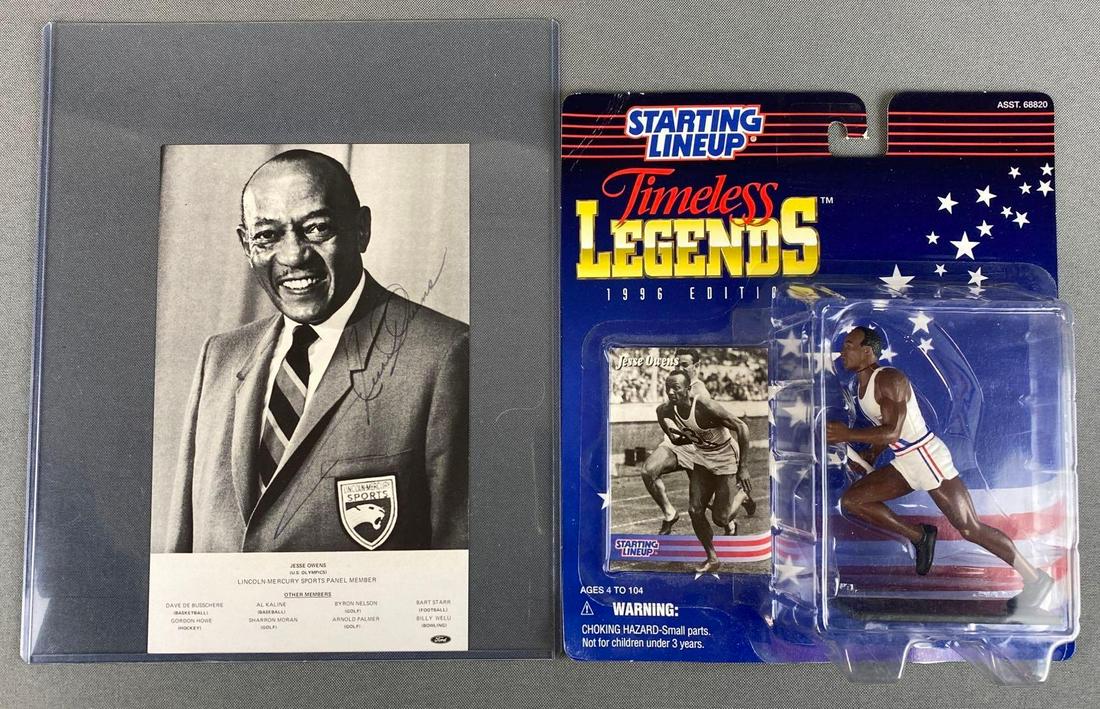 Jessie Owens Autographed Photo & 1996 Starting Line Up (1 of 5)