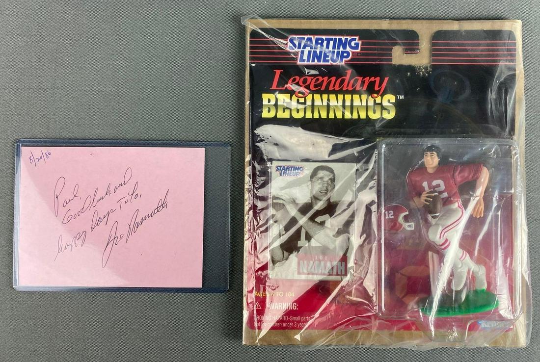 Joe Namath Autograph & 1998 Starting Line Up Figure (1 of 2)