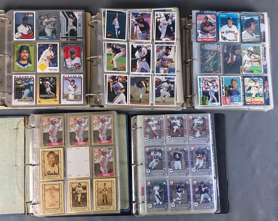 5 Binders of HOF's Stars & Rookie Baseball/Football Cards (1 of 16)