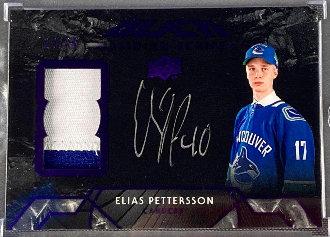2018-19 Upper Deck Black Elias Pettersson Patch Auto (1 of 6)