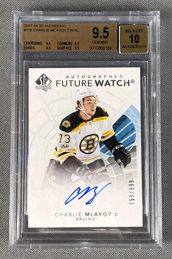 2017-18 SP Authentic Auto Charlie McAvoy BGS 9.5 Rookie (1 of 4)