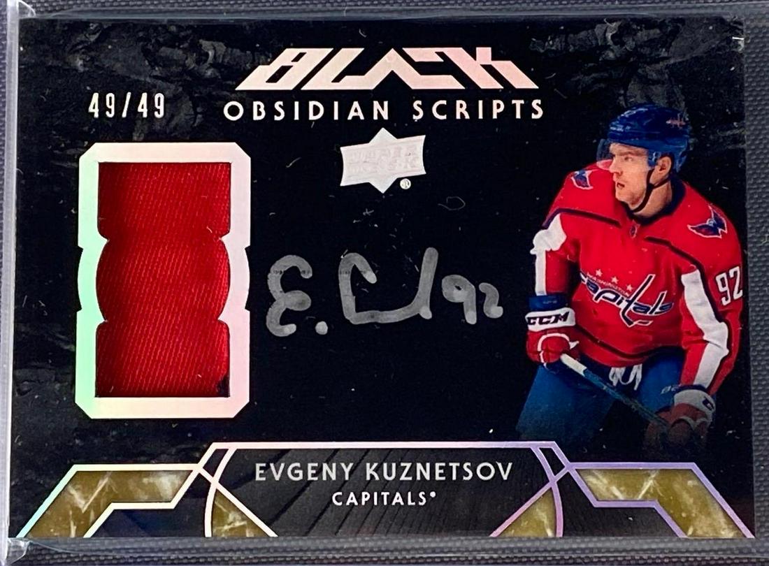 2018-19 UD Black Obsidian Scripts Evgeny Kuznetsov Auto Patch Card (1 of 5)