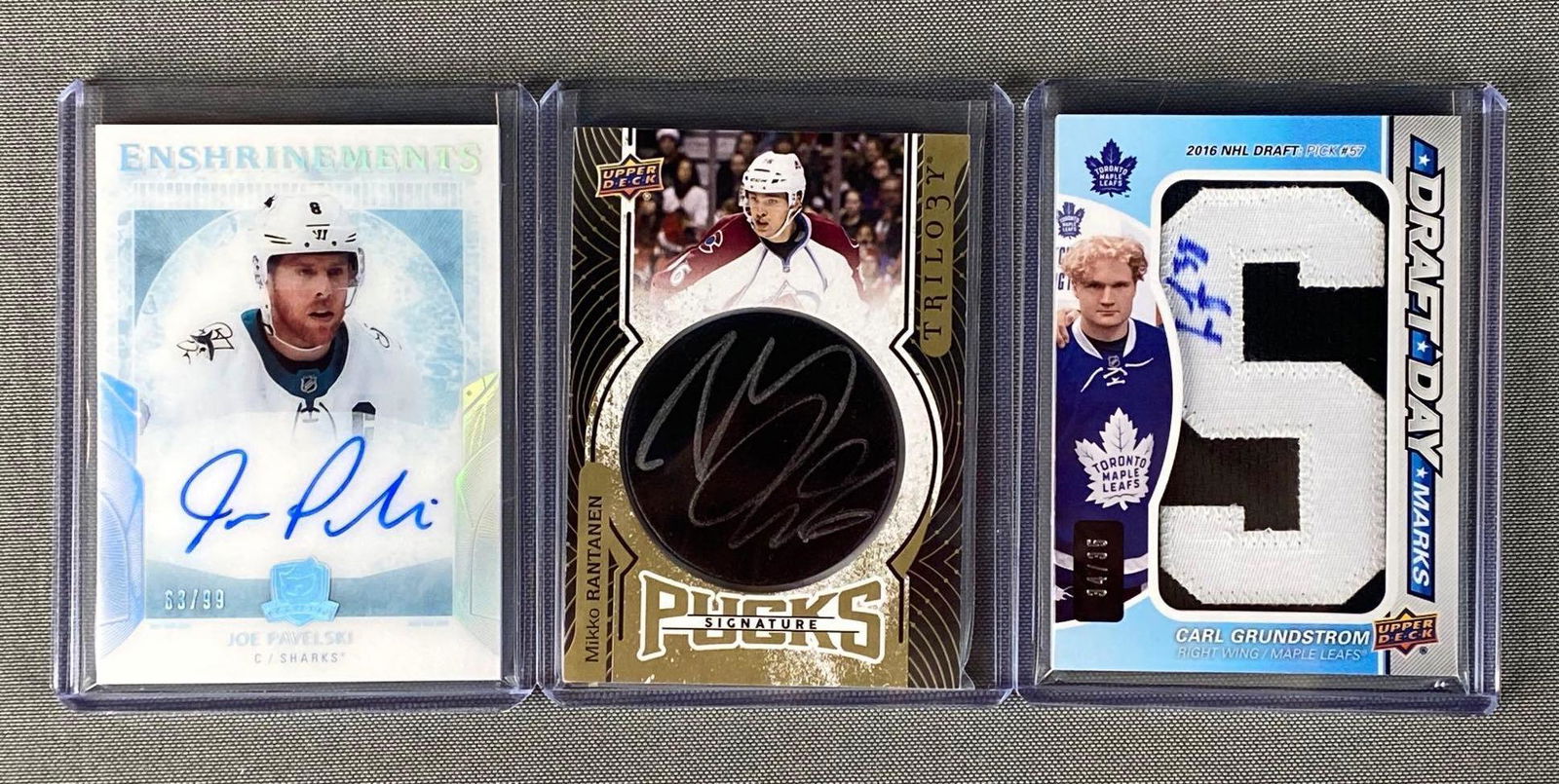 Group of 3 2017-18 Upper Deck Hockey Autographed Cards (1 of 5)