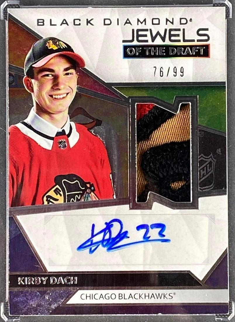 2019-20 Black Diamond Kirby Dach Jewels of the Draft Patch Auto Card (1 of 4)