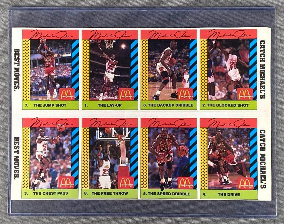 1990 McDonalds Sports Tips Michael Jordan Uncut Sheet (1 of 4)