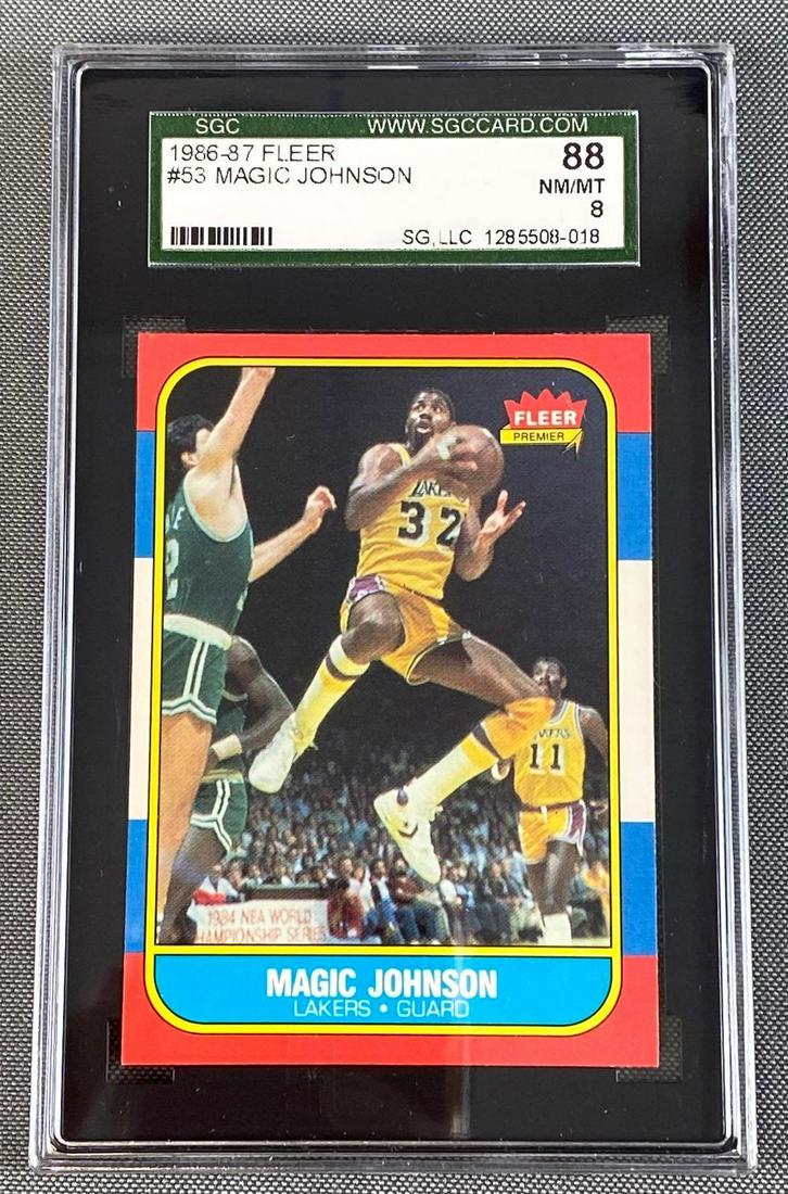 1986-87 Fleer #53 Magic Johnson SGC 8 (1 of 4)