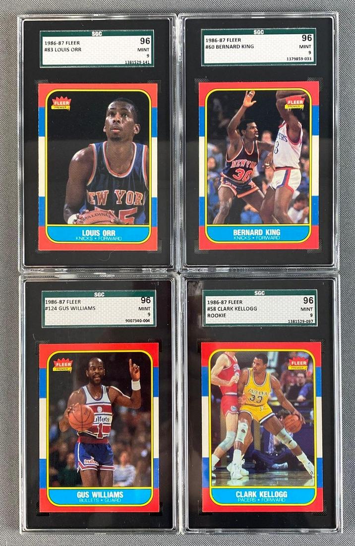 Group of 4 1986-87 Fleer Basketball Graded SGC 9 (1 of 5)