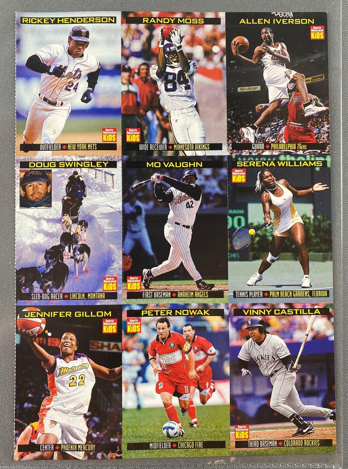 1999 Serena Williams Sports Illustrated For Kids Uncut Sheet (1 of 2)
