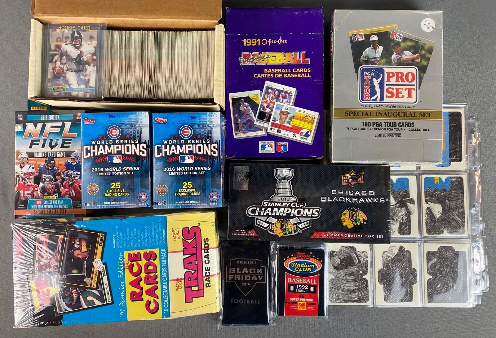 Assorted Sports Card Unopened Boxes, Packs, and Sets- Brett Favre Rookie (1 of 6)