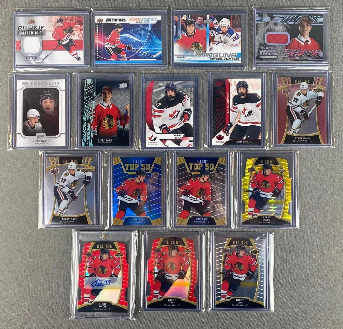 Group of 16 2019-20 Upper Deck a Kirby Dach Rookie Cards (1 of 6)