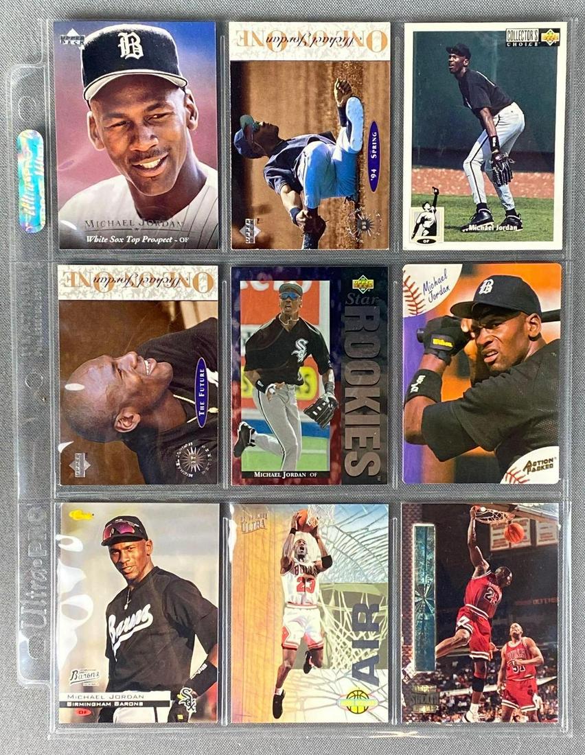 Group of 9 Michael Jordan Baseball and Basketball Cards (1 of 2)