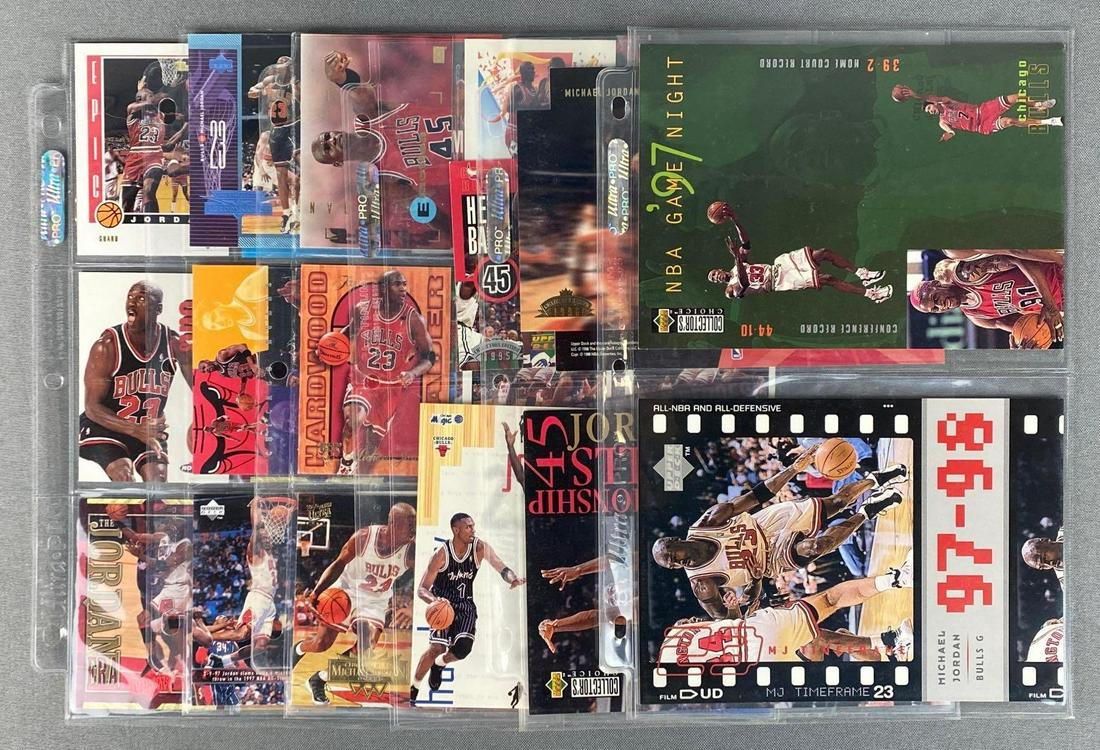Group of 34 Michael Jordan Basketball Cards: Majority inserts, 1 card #d to 2300.