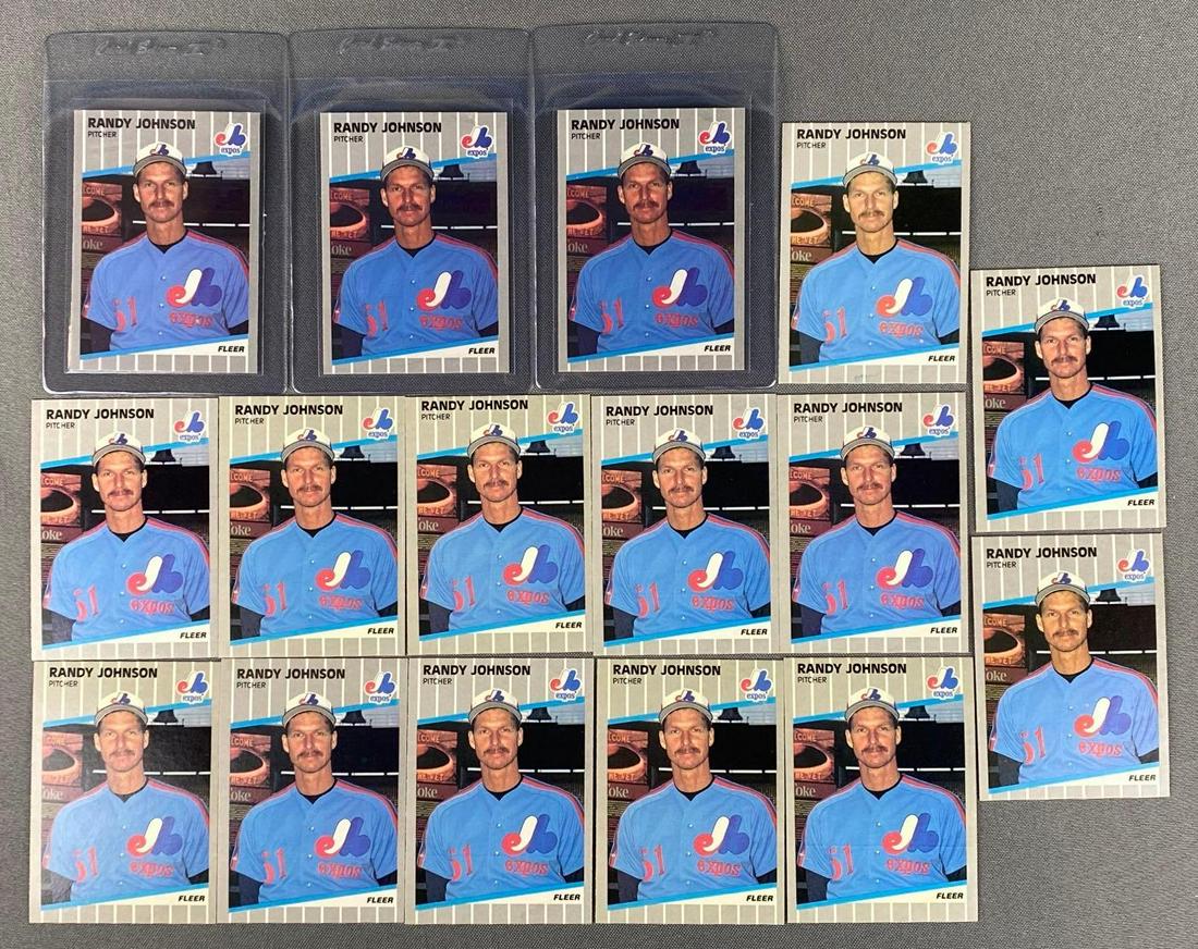 Group of 16 1989 Fleer Randy Johnson Rookie Cards (1 of 2)