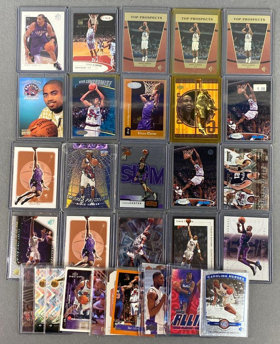 Group of 36 Vince Carter Cards: Includes rookies and inserts, great selection of early inserts and base cards.