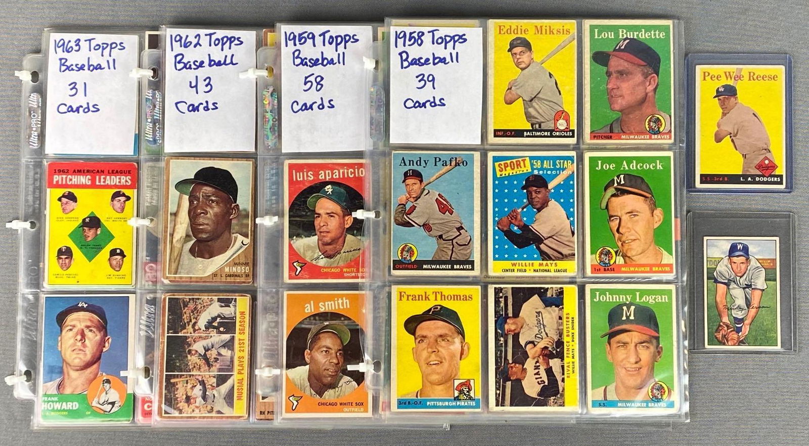 Group of 170+ Vintage Baseball Cards 1952-63 (1 of 9)