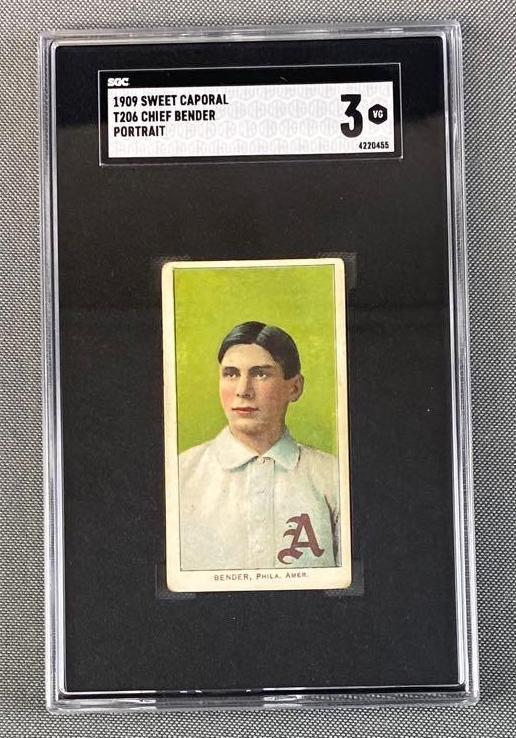 1909 T206 Chief Bender Sweet Caporal Portrait SGC 3 (1 of 3)