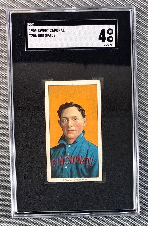 1909 T206 Bob Spade Sweet Caporal Portrait SGC 4 (1 of 3)