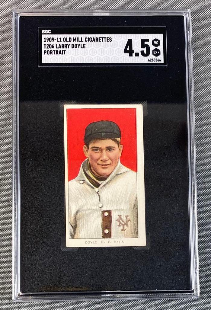 1909-11 T206 Larry Doyle Old Mill Portrait SGC 4.5 (1 of 3)