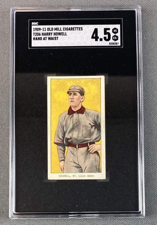 1909-11 T206 Harry Howell Old Mill Hand At Waist SGC 4.5 (1 of 3)