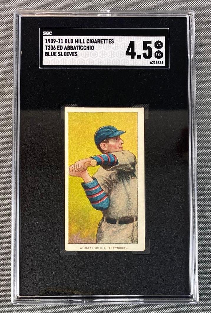 1909-11 T206 Ed Abbaticchio Old Mill Blue Sleeves SGC 4.5: SGC 4.5, VGEX+