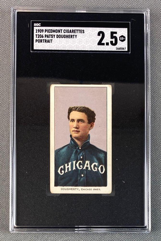 1909 T206 Patsy Dougherty Piedmont Portrait SGC 2.5: SGC 2.5, GD+