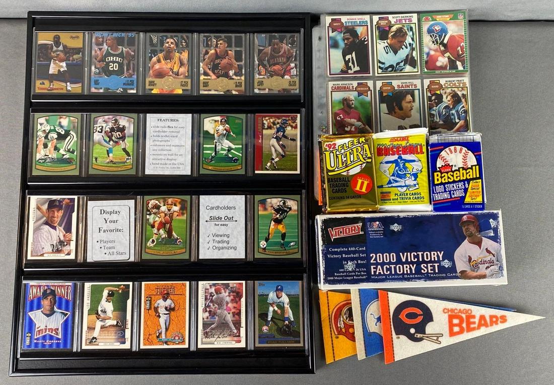 Group of 300+ Baseball, Football, and Basketball Cards and Display (1 of 7)