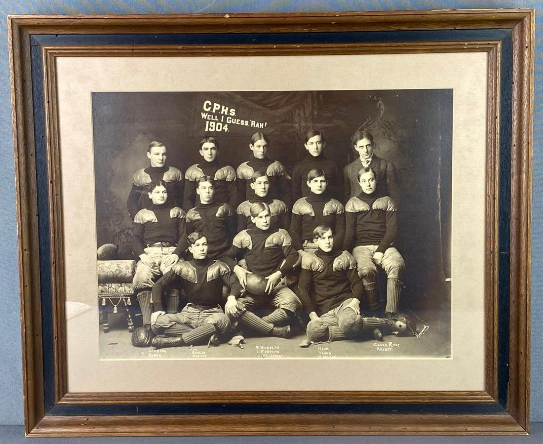 Antique 1904 Football Team Framed Photograph (1 of 5)