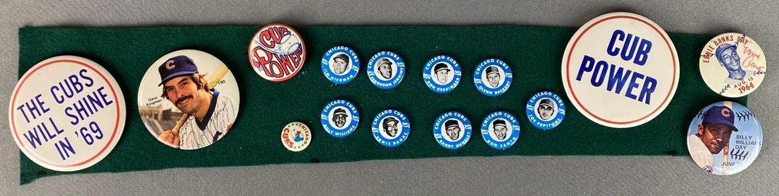 Group of 16 Vintage Chicago Cubs Pin Backs (1 of 5)