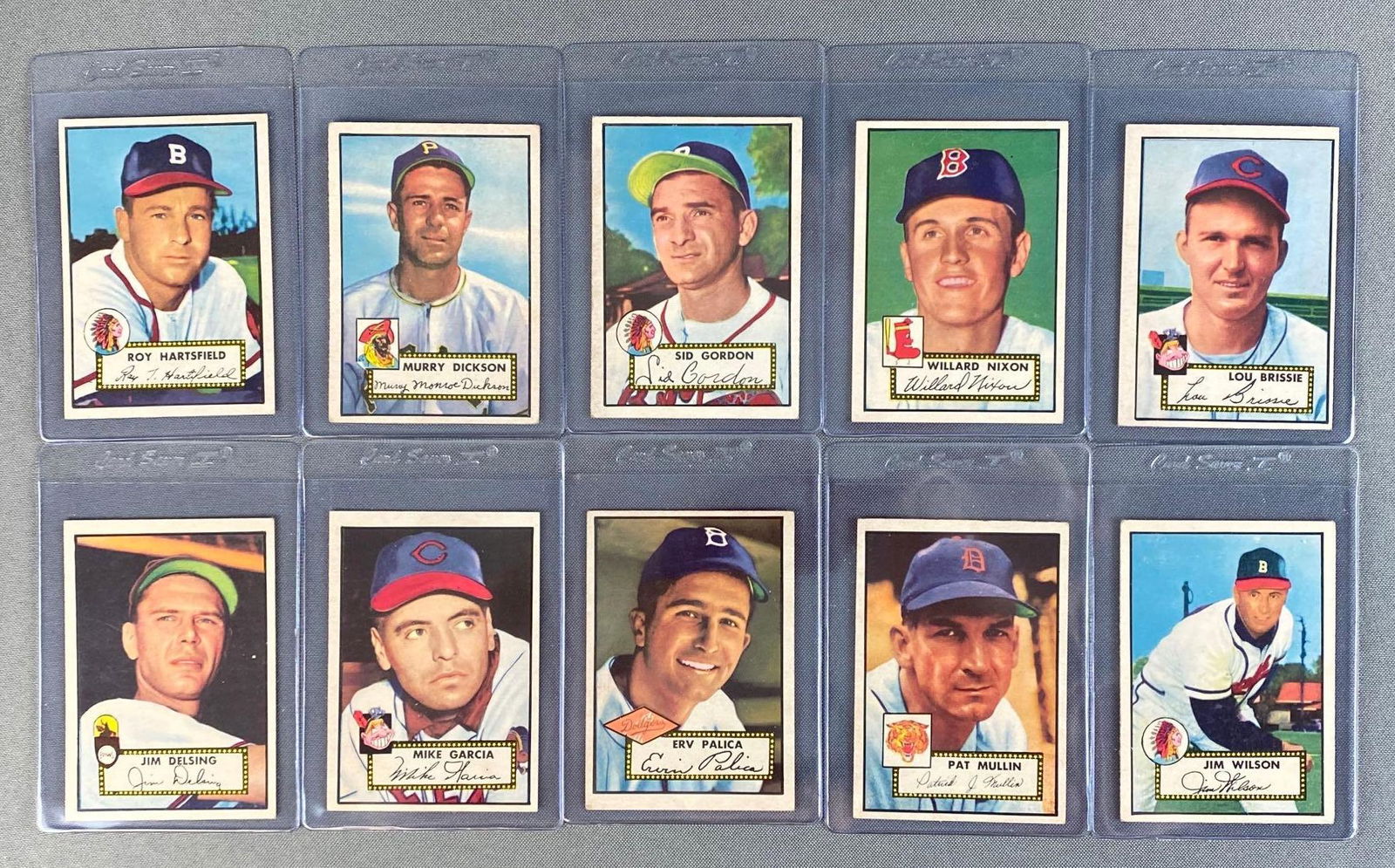 Group of 10 1952 Topps Baseball Cards Set Break (1 of 5)