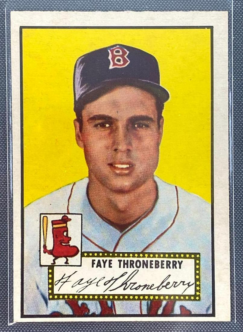 1952 Topps Faye Throneberry #376 Set Break: Rookie card, high number, EXMT.