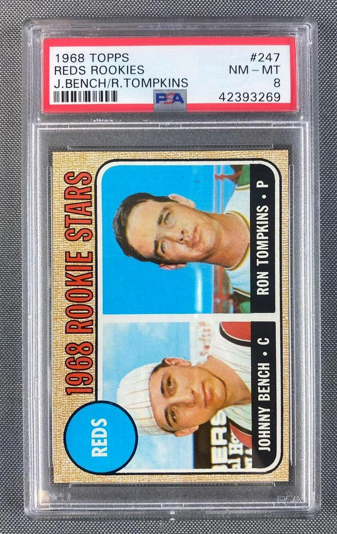 1968 Topps Johnny Bench Reds Rookies #247 PSA 8 (1 of 4)