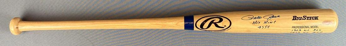 Pete Rose Signed Stat Baseball Bat (1 of 8)