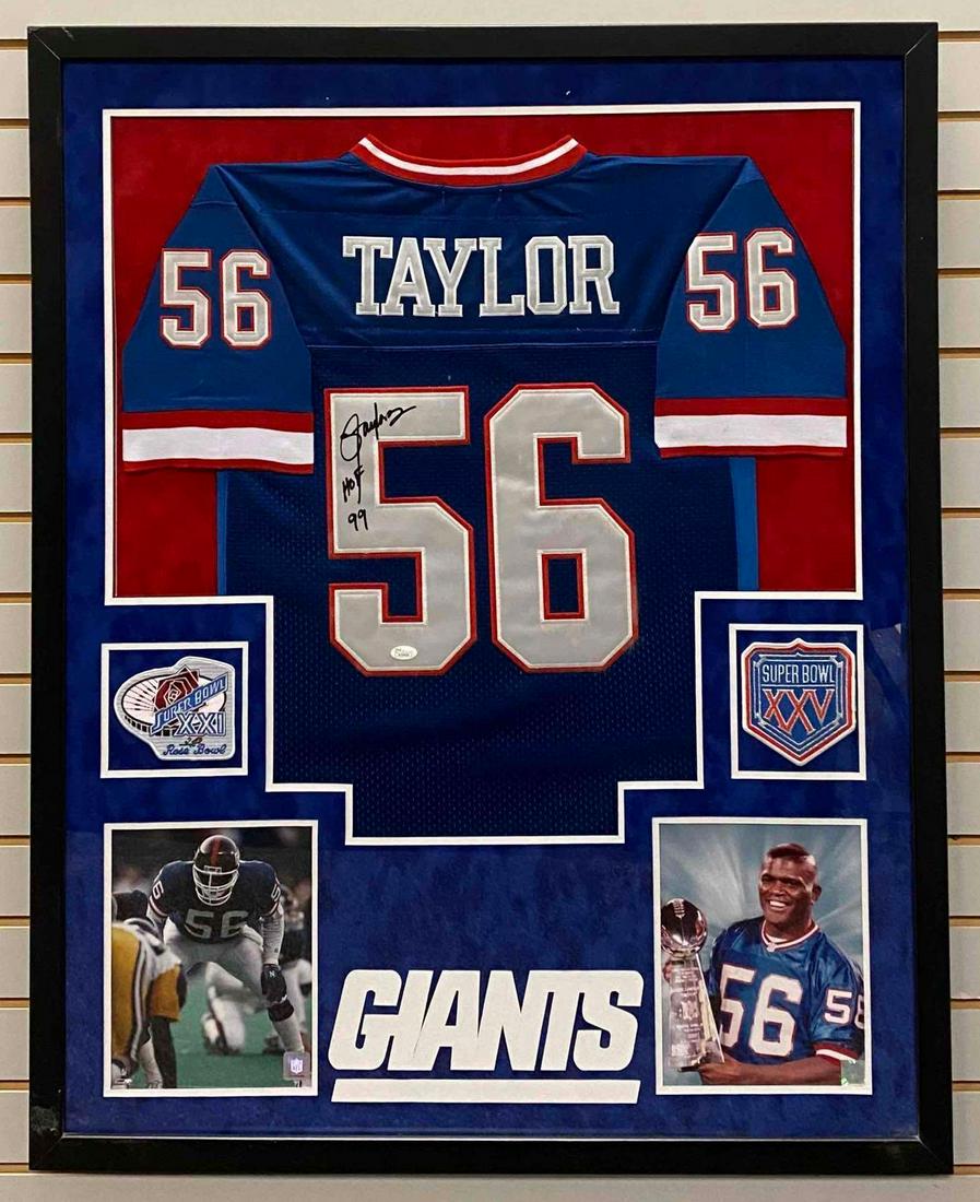 Lawrence Taylor Signed & Framed New York Giants Jersey JSA Witnessed COA (1 of 12)