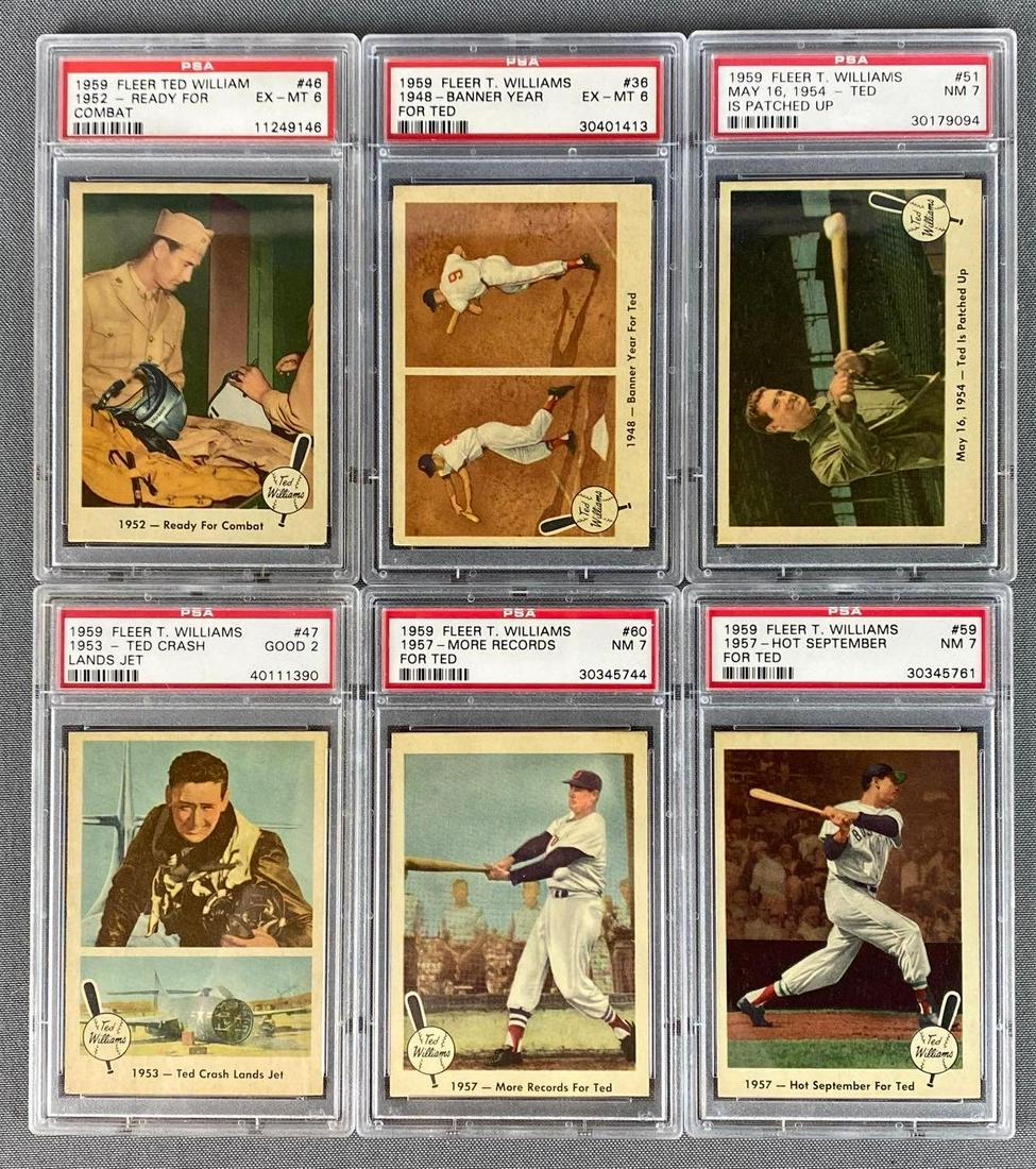 Group of 6 1959 Fleer Ted Williams Graded Cards (1 of 5)
