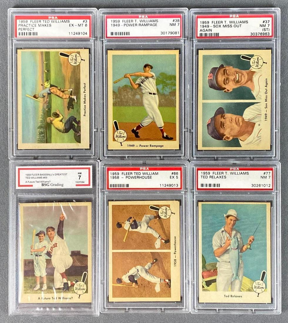 Group of 6 1959 Fleer Ted Williams Graded Cards (1 of 5)