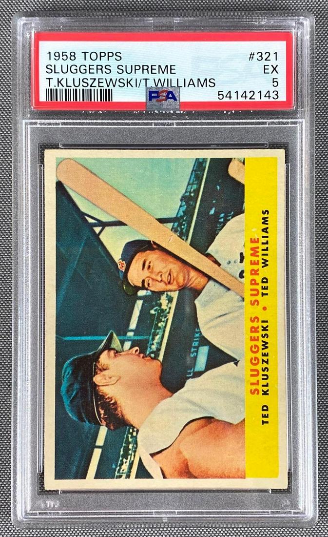 1958 Topps Sluggers Supreme #321 PSA 5: Ted Kluszewski and Ted Williams, PSA 5, EX.