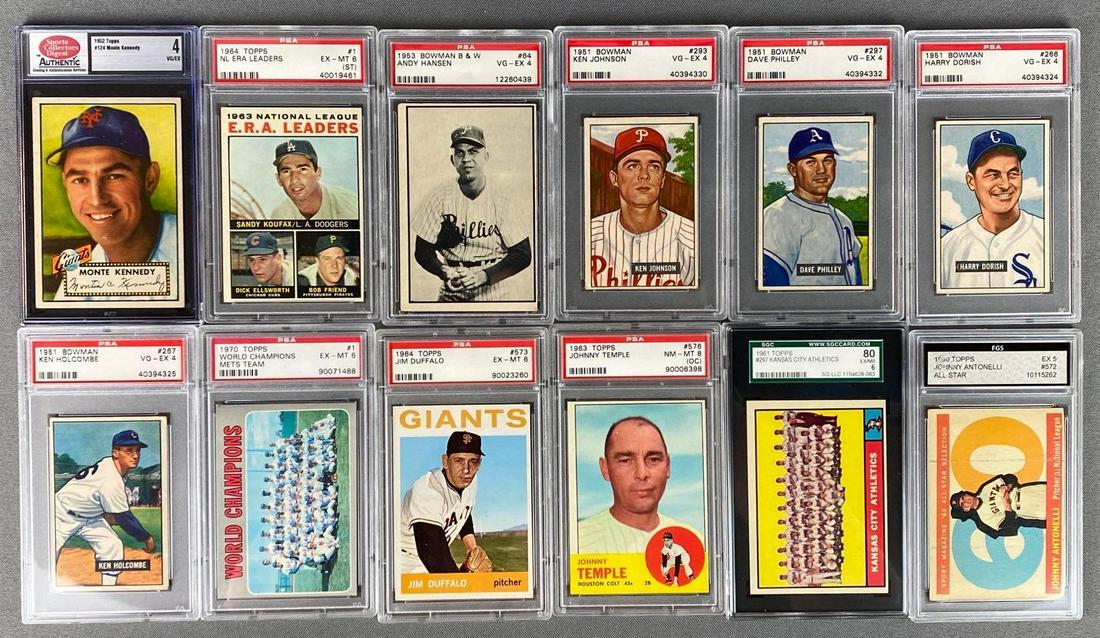 Group of 12 Graded Vintage Baseball Cards (1 of 7)