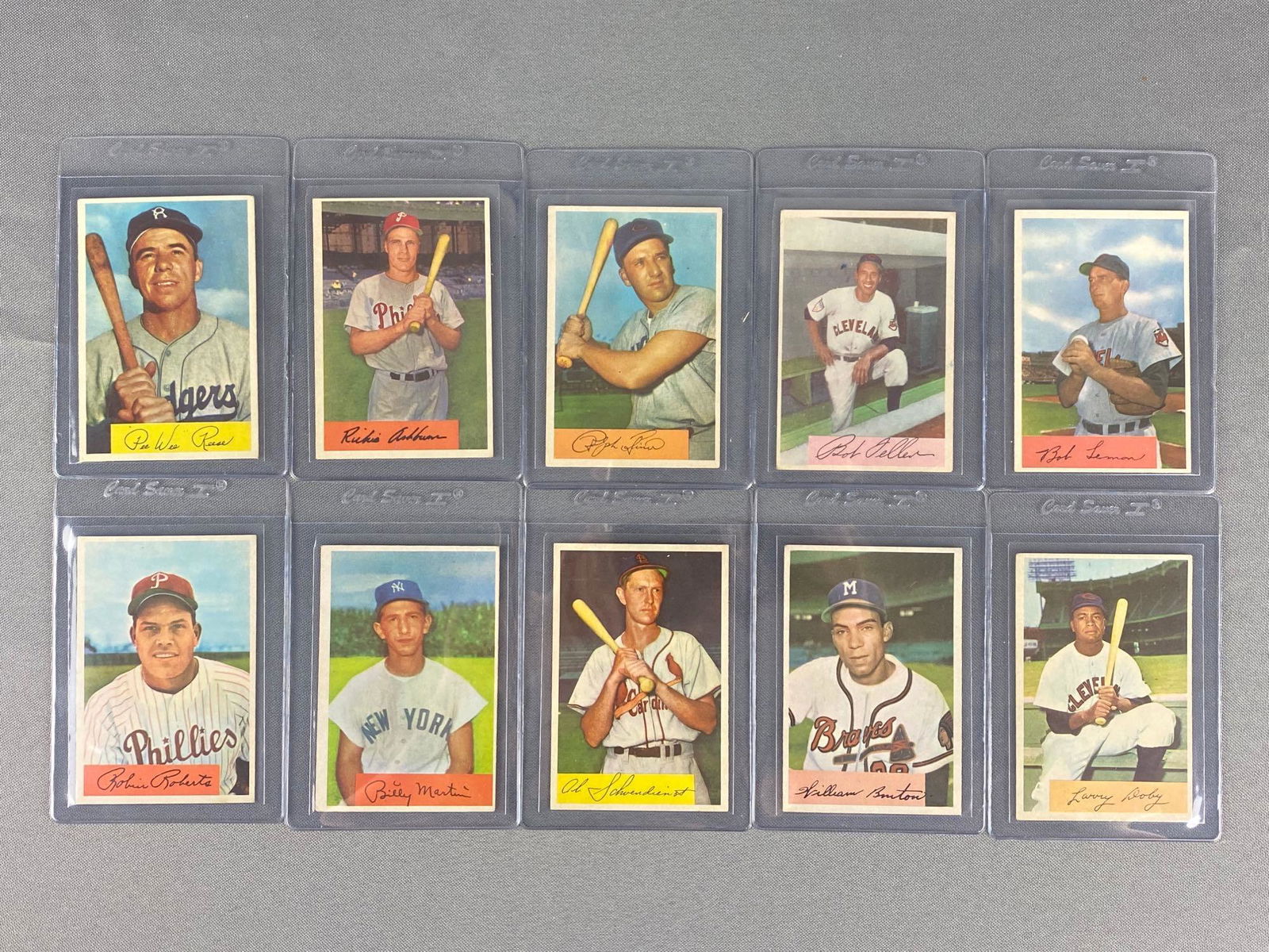 Group of 10 1954 Bowman Card Set Break (1 of 2)