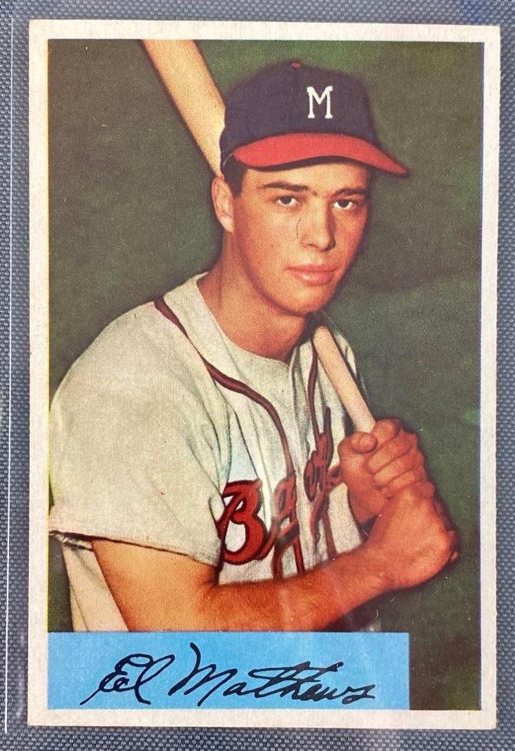 1954 Bowman Ed Matthews #64 Set Break (1 of 3)