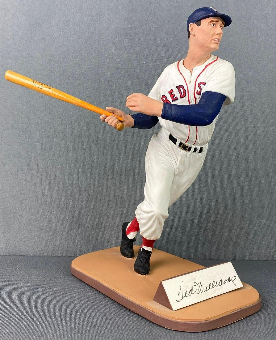 Ted Williams Autographed Gartlan Figurine: Limited Edition #1558, 1989, small chips on base, bat loose from figure, measures 10x8x8in.