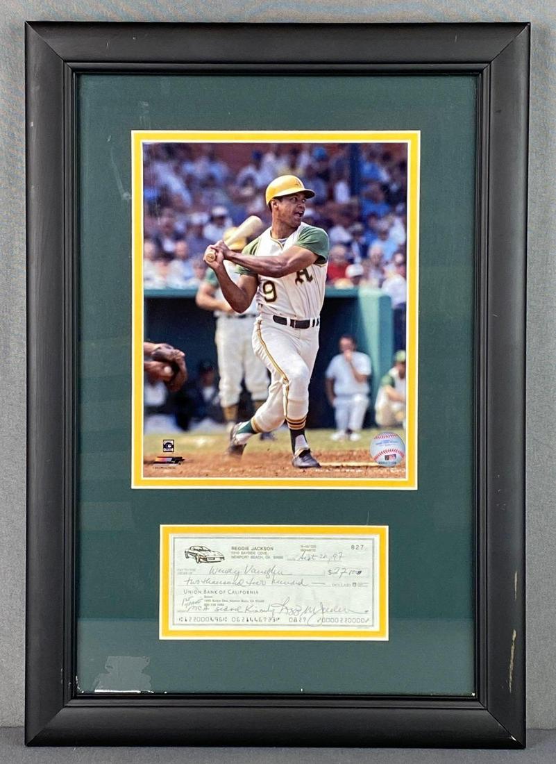 Reggie Jackson Framed Signed Check and Photo (1 of 8)
