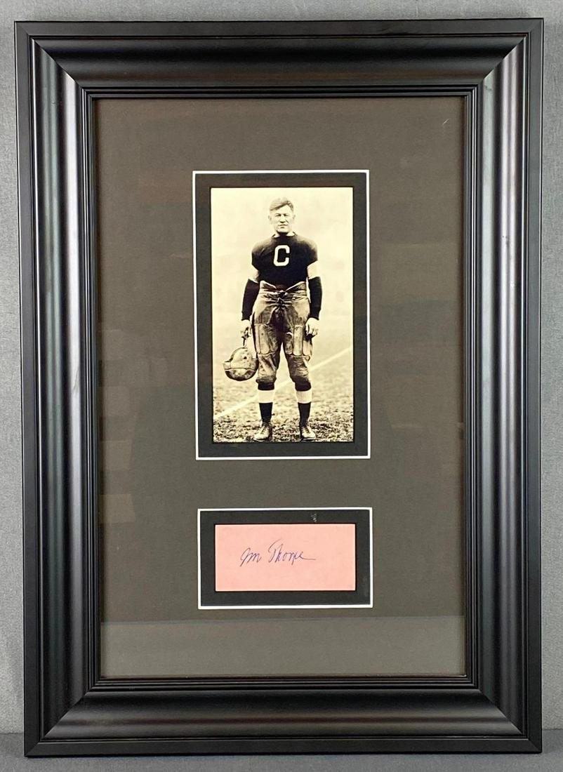 Jim Thorpe Framed Signed Ticket Stub and Photograph (1 of 6)