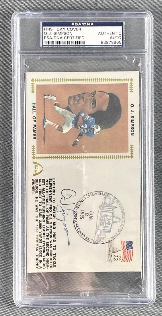 1985 OJ Simpson First Day Cover PSA Authentic (1 of 4)