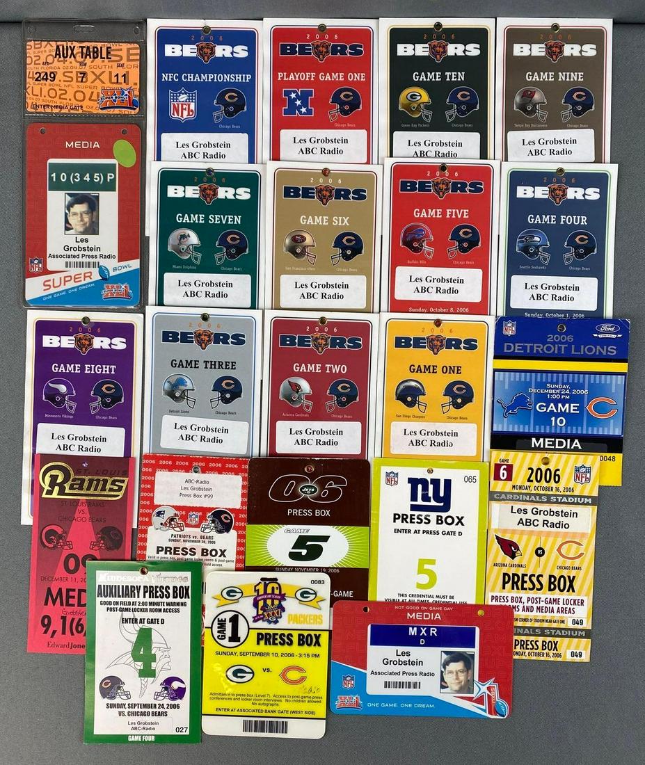 Group of 22 Assorted 2006 Les Grobstein Media Passes (1 of 5)