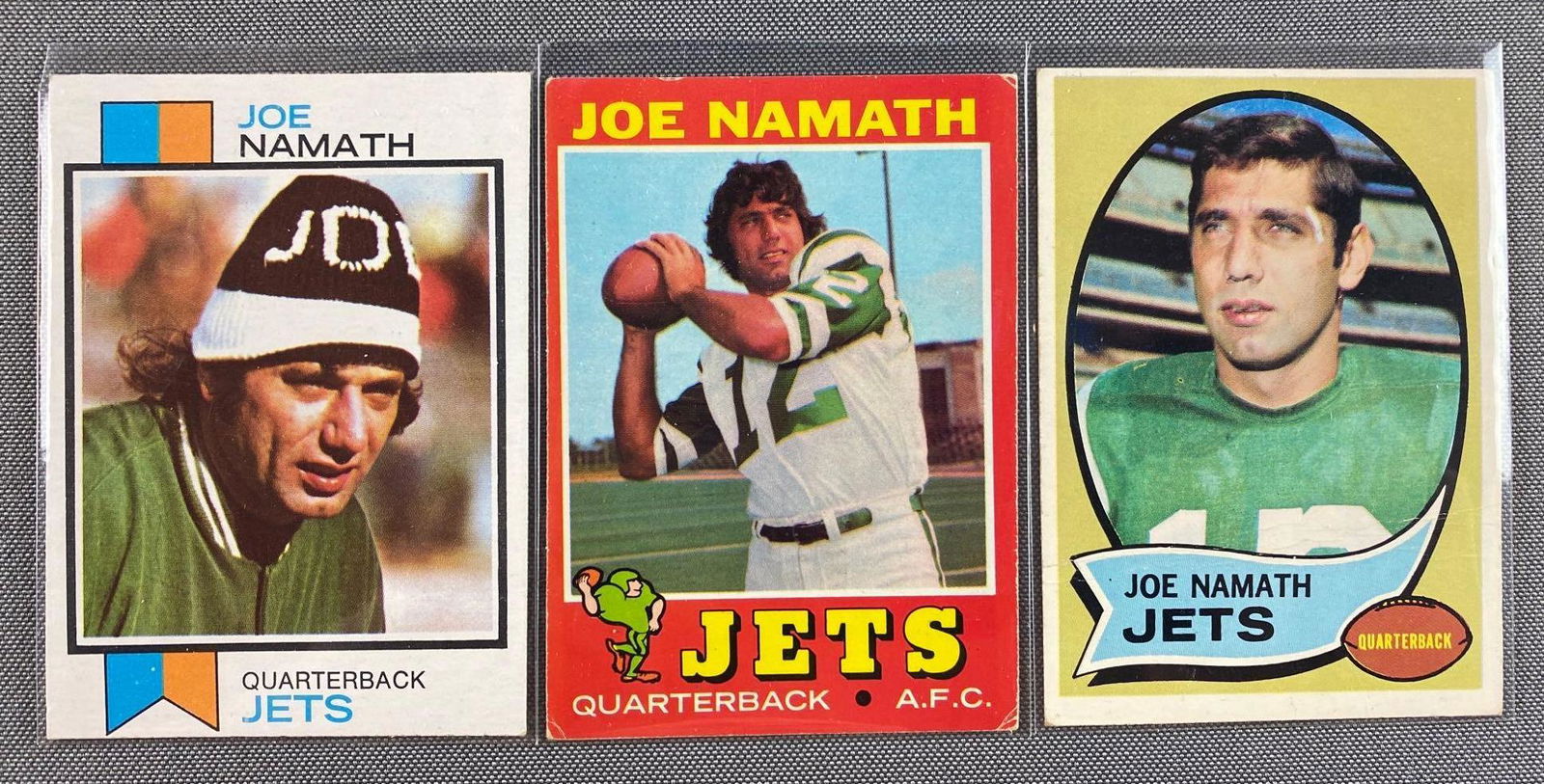 Group of 3 Topps Joe Namath Cards (1 of 2)