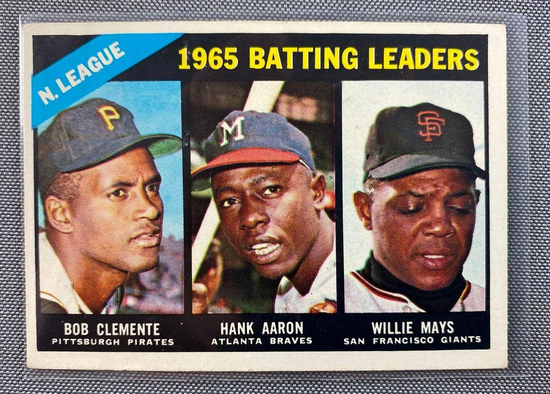 1966 Topps N L Batting Leaders #215 Clemente Aaron Mays (1 of 2)