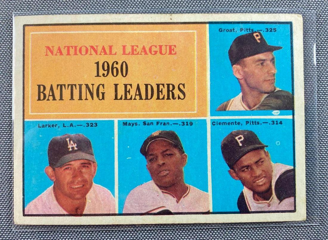 1961 Topps N L Batting Leaders #41 Mays & Clemente (1 of 2)