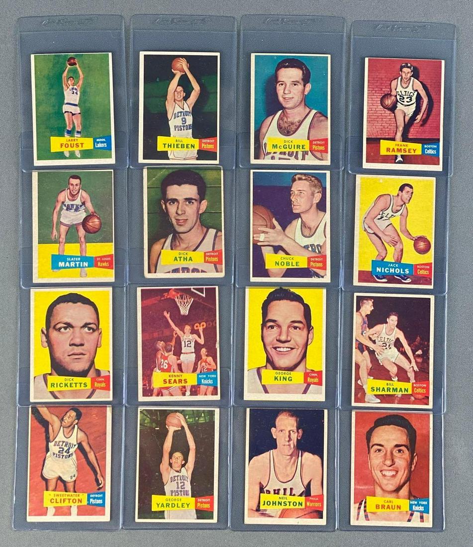 Group of 16 1957 Topps Basketball Set Break Cards: Cards #1-20. Mainly mid grade. Very good excellent - excellent condition. King Ricketts and Noble better condition.