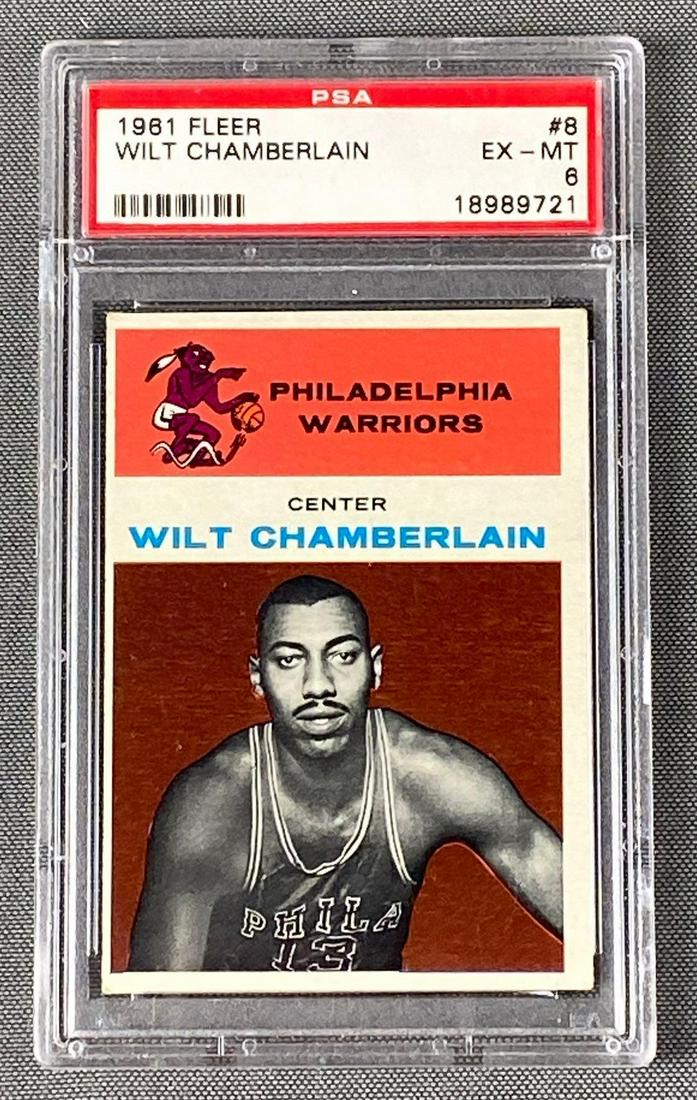 1961 Fleer Wilt Chamberlain #8 Rookie PSA 6 (1 of 4)