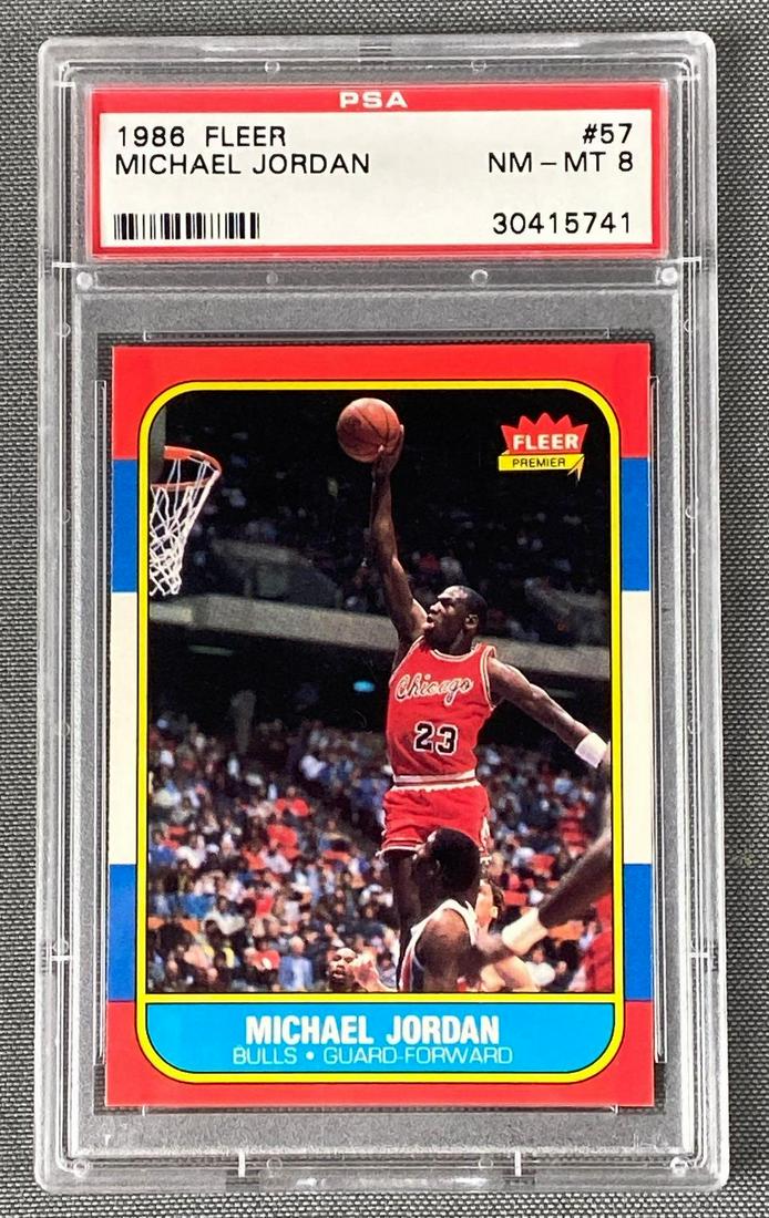 1986 Fleer Michael Jordan #57 Rookie PSA 8 (1 of 4)